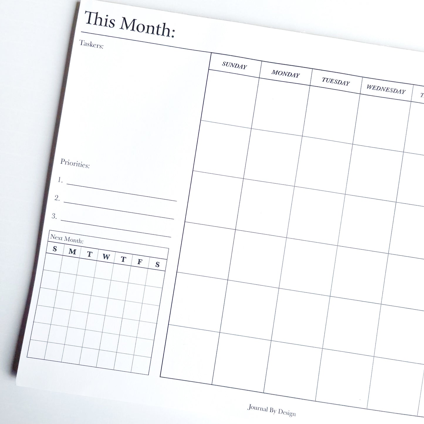 Month Overview (Undated) - NOTEPAD