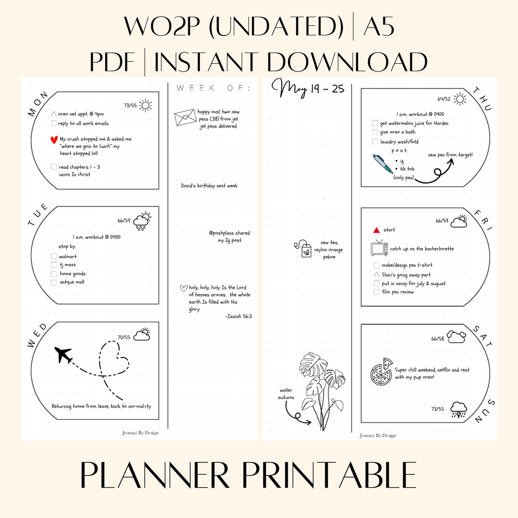 A5 WO2P PLANNER PRINTABLE - (UNDATED) 002