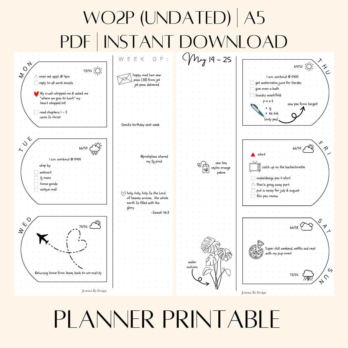 A5 WO2P PLANNER PRINTABLE - (UNDATED) 002