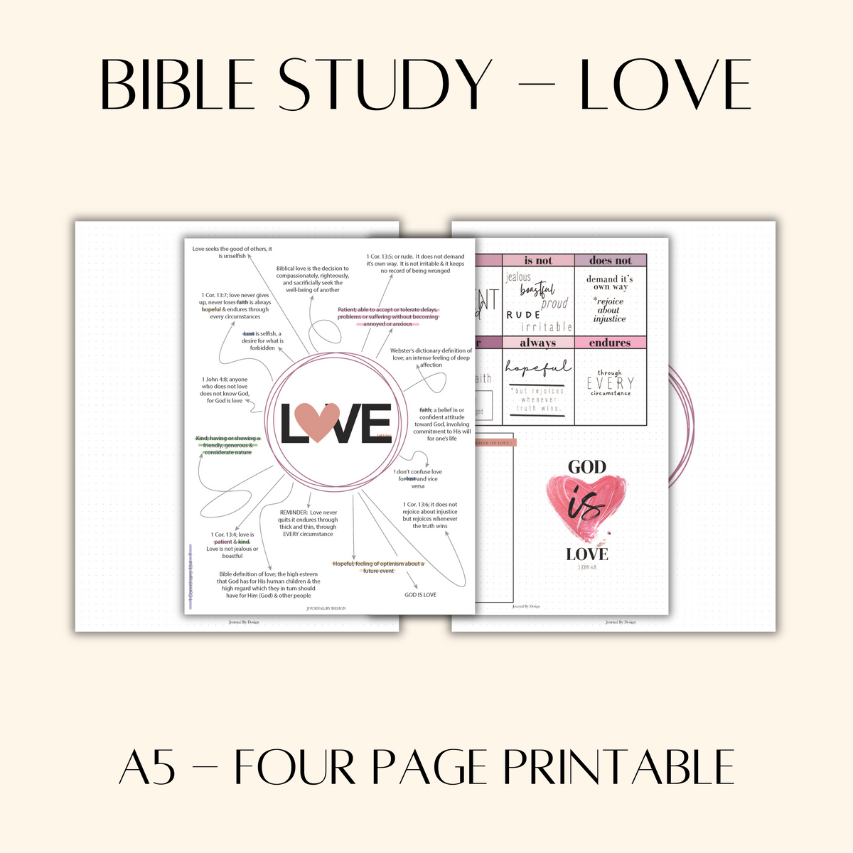 A5 BIBLE JOURNALING PRINTABLE- LOVE
