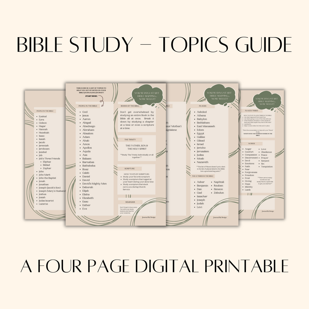 A5 BIBLE JOURNALING "TOPICS GUIDE" - PRINTABLE