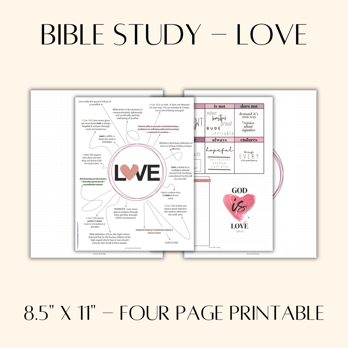 BIBLE JOURNALING PRINTABLE (Letter) - LOVE