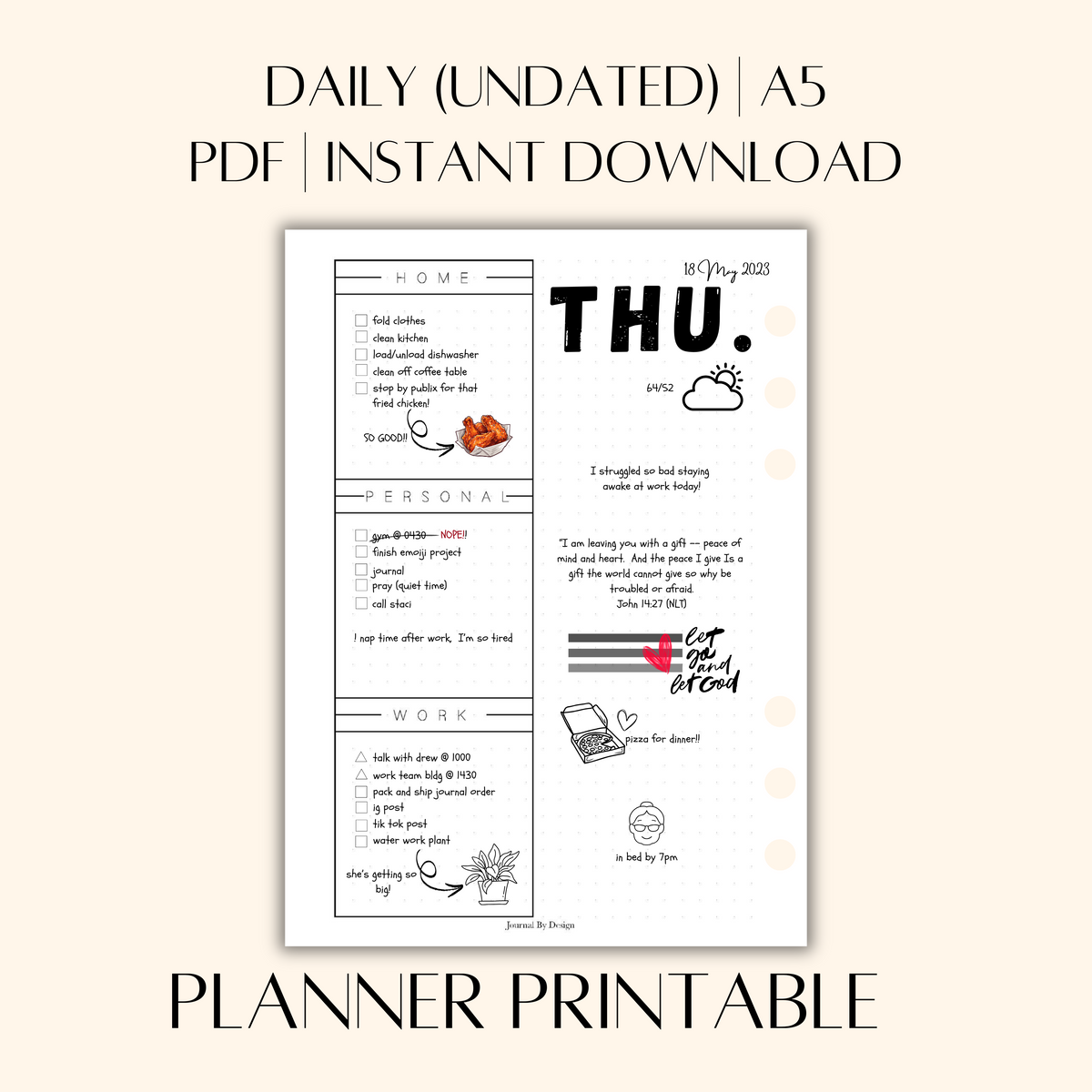 A5 DAILY PLANNER PRINTABLE (UNDATED)