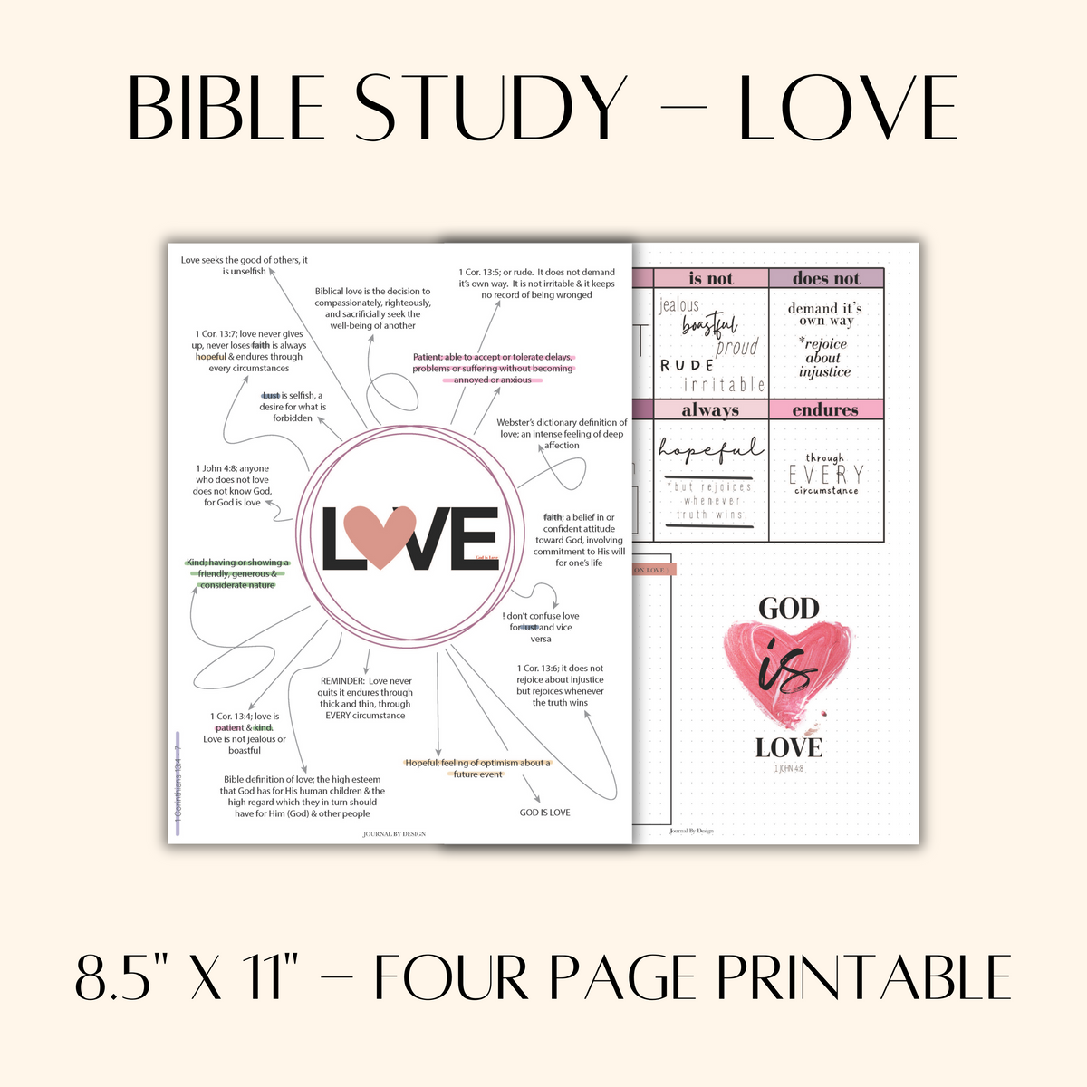 BIBLE JOURNALING PRINTABLE (Letter) - LOVE
