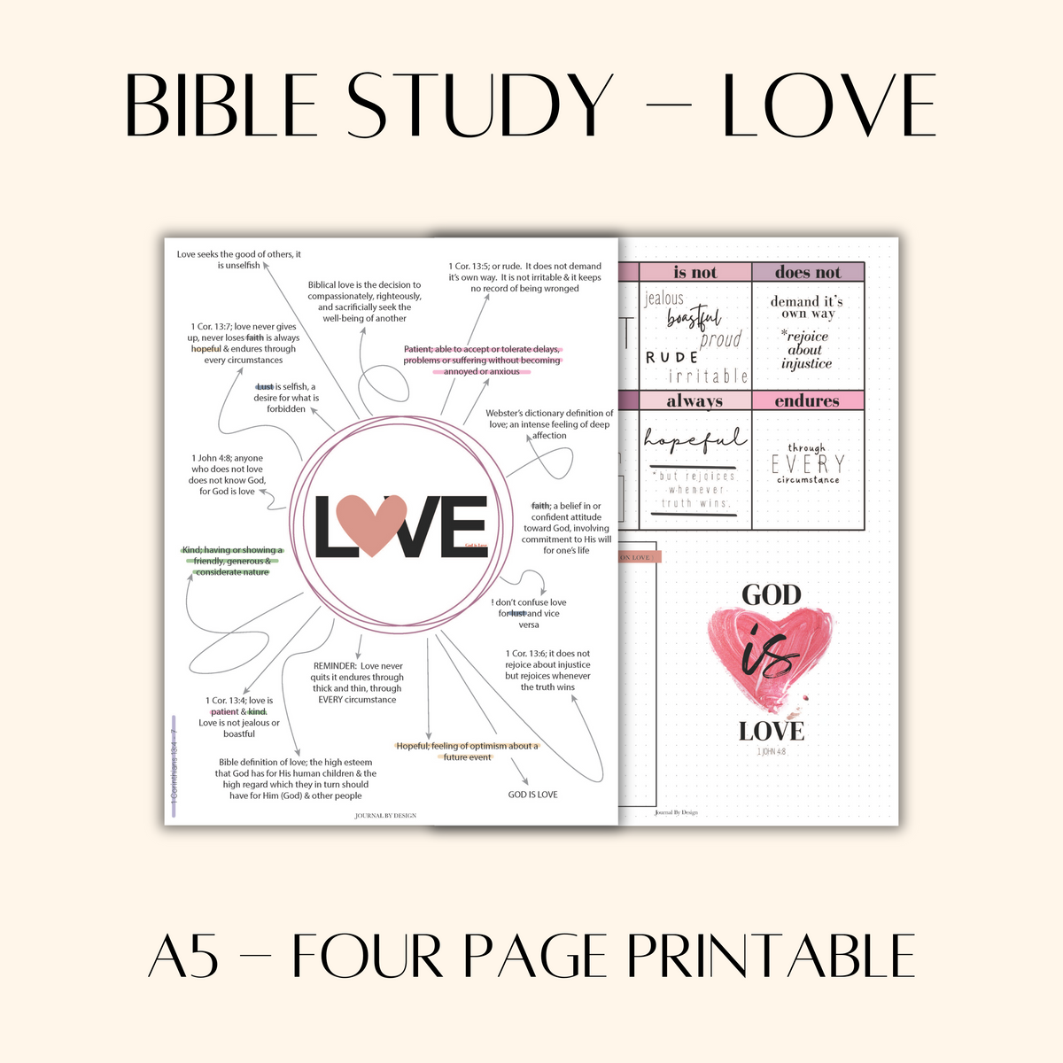 A5 BIBLE JOURNALING PRINTABLE- LOVE