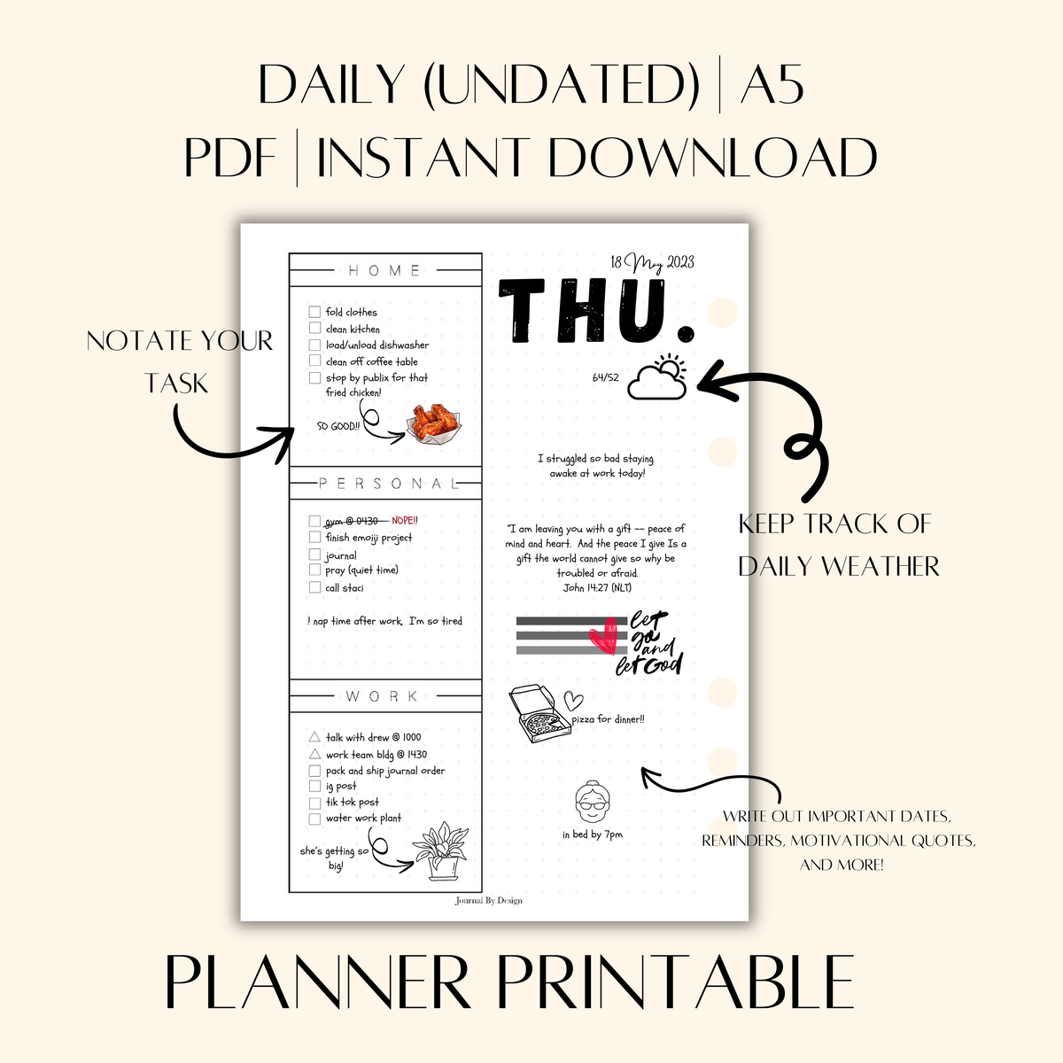 A5 DAILY PLANNER PRINTABLE (UNDATED)