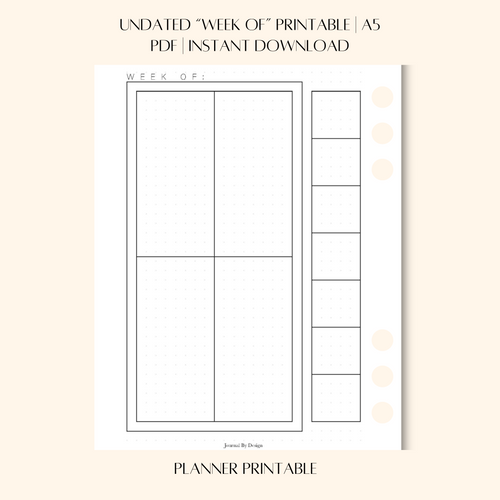A5 "WEEK OF" PLANNER PRINTABLE (UNDATED)