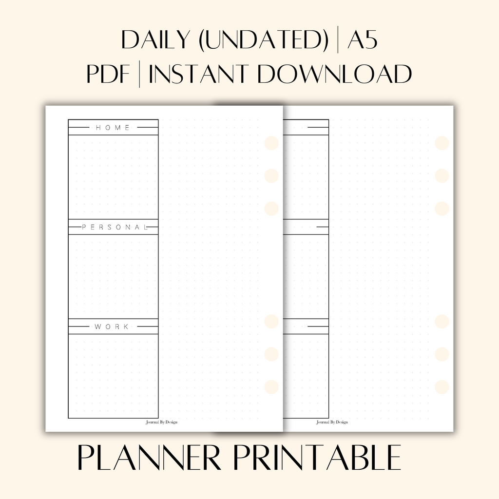 A5 DAILY PLANNER PRINTABLE (UNDATED)