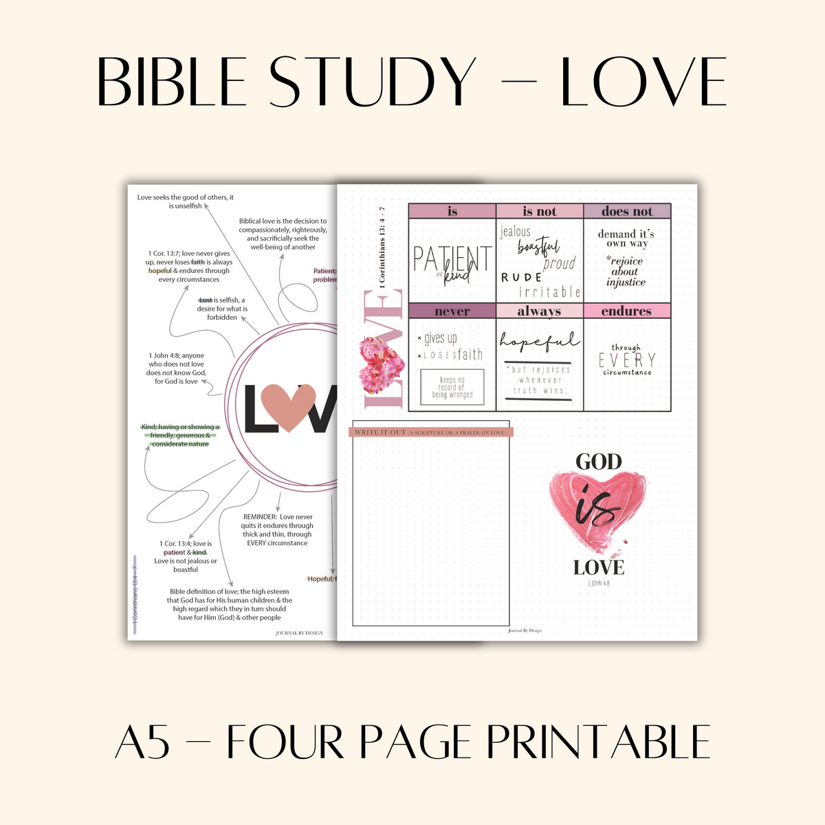 A5 BIBLE JOURNALING PRINTABLE- LOVE