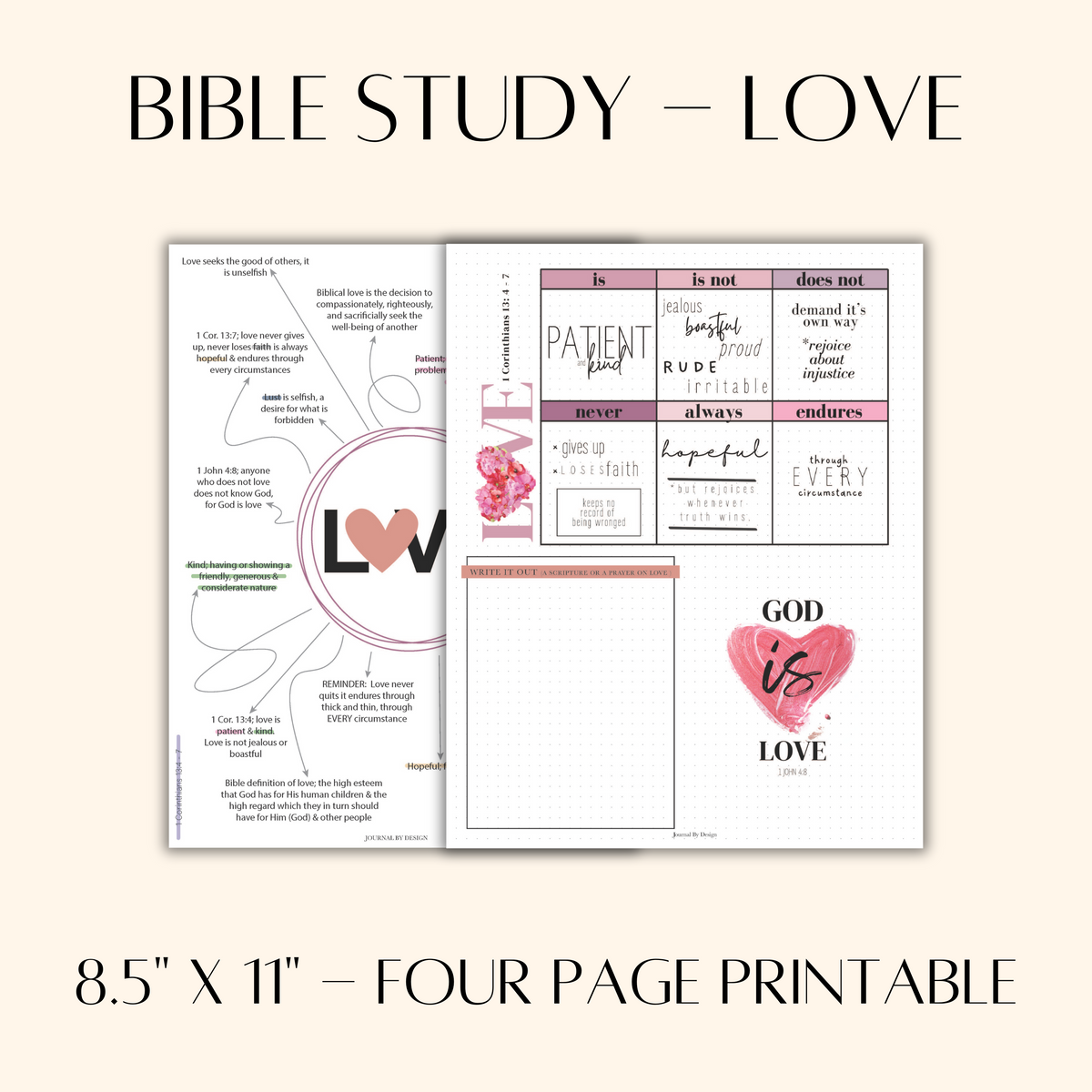 BIBLE JOURNALING PRINTABLE (Letter) - LOVE