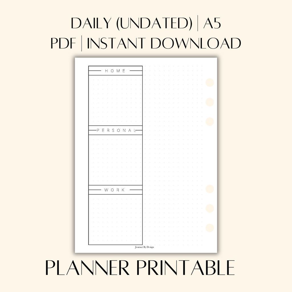 A5 DAILY PLANNER PRINTABLE (UNDATED)