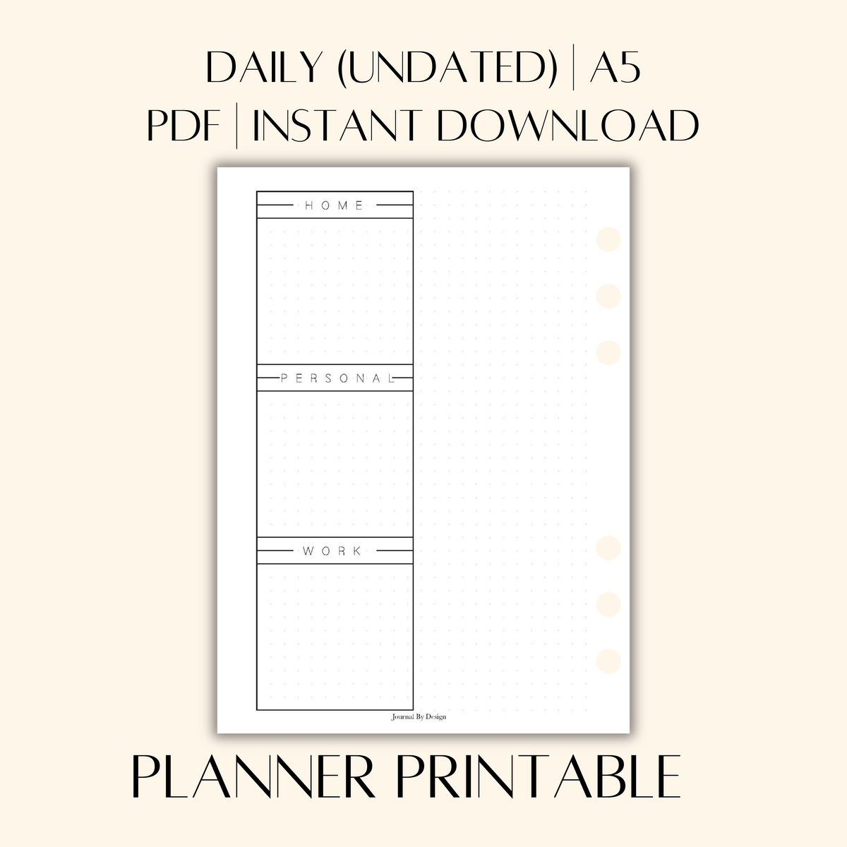 A5 DAILY PLANNER PRINTABLE (UNDATED)