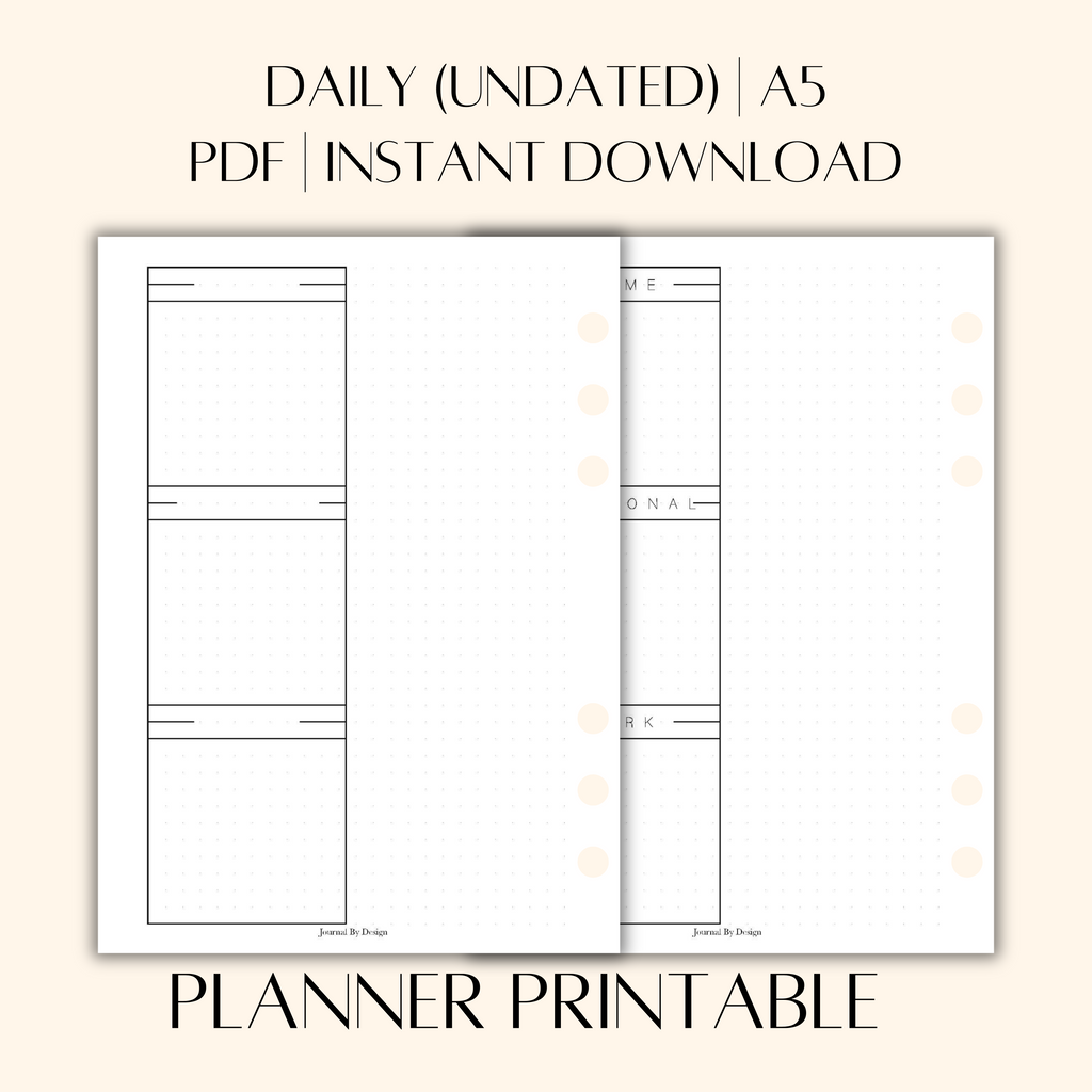 A5 DAILY PLANNER PRINTABLE (UNDATED)