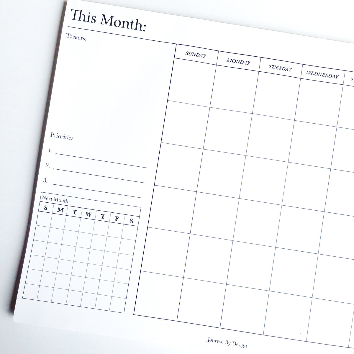 Month Overview (Undated) - NOTEPAD