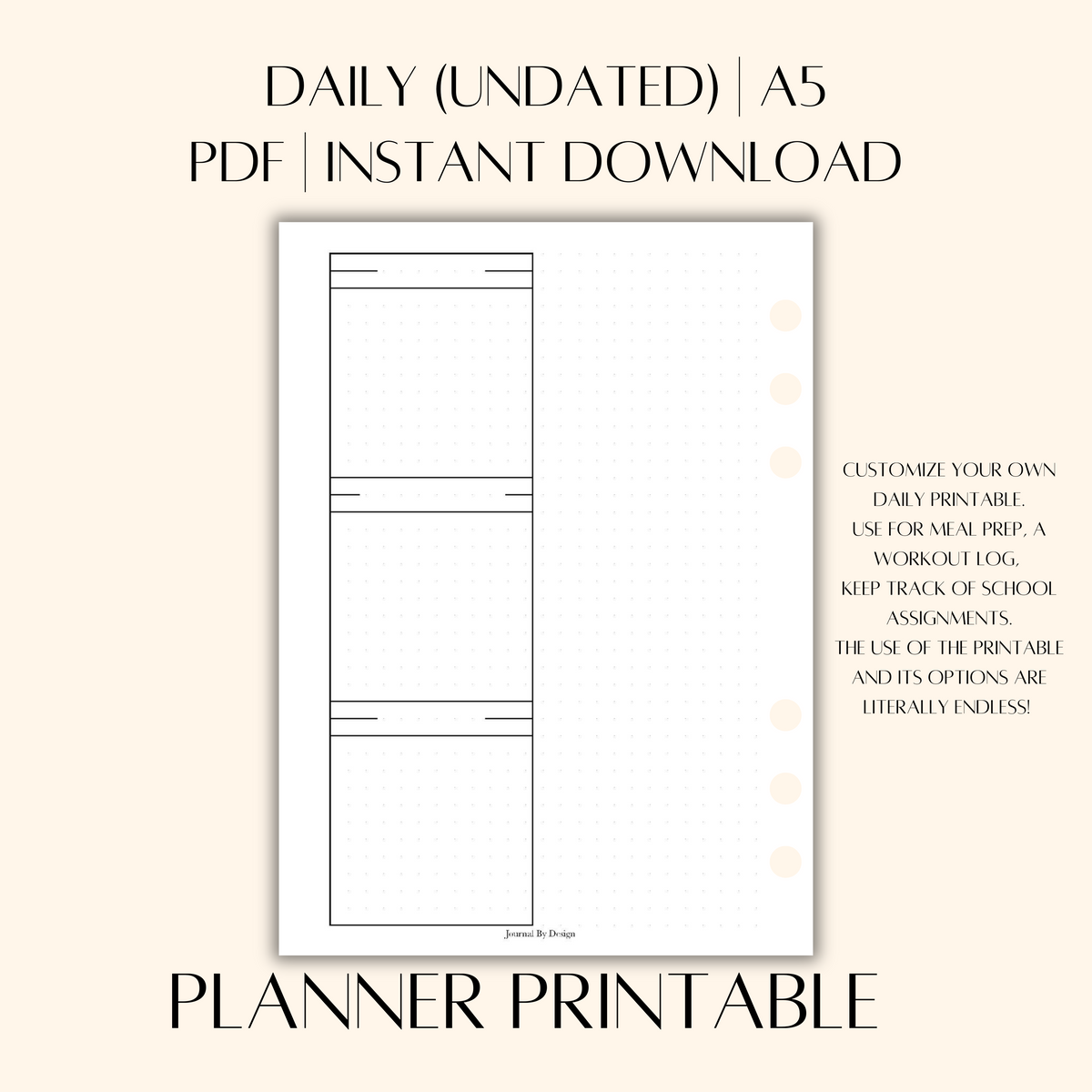 A5 DAILY PLANNER PRINTABLE (UNDATED)