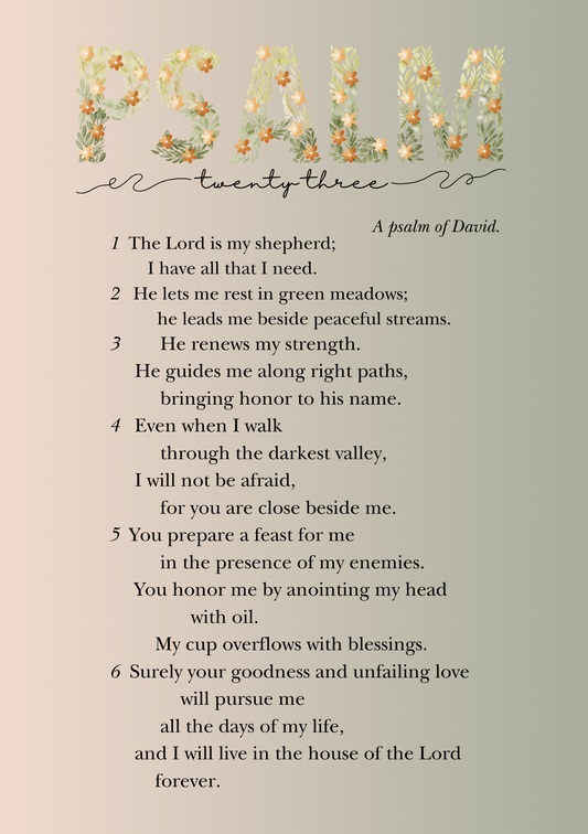 PSALM 23 PRINTABLE (8.5 x 11)