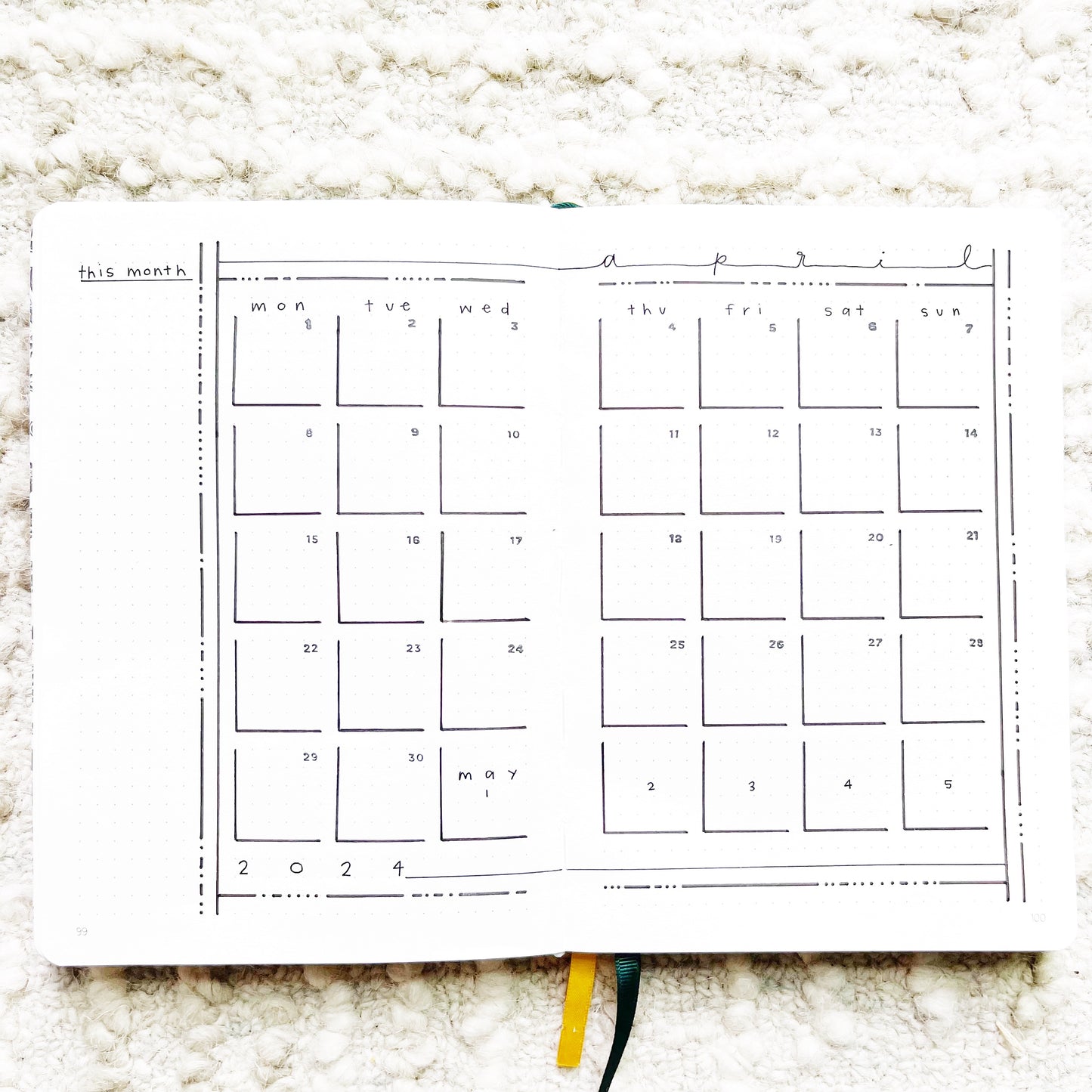 A5 "MONTH AT A GLANCE" PLANNER PRINTABLE (UNDATED)