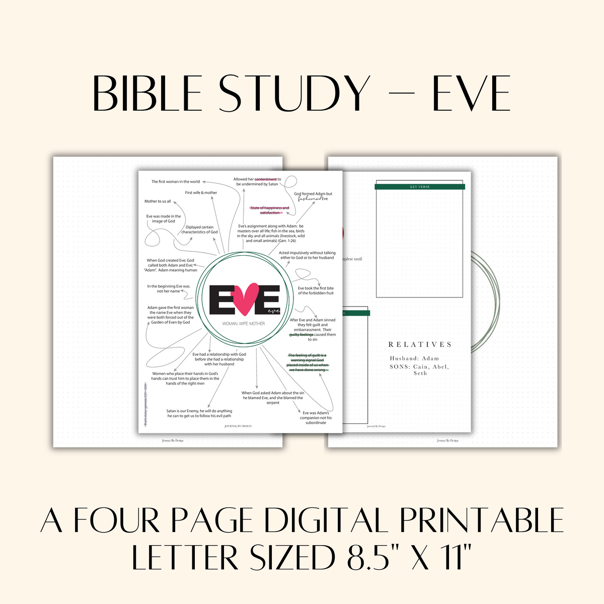 BIBLE JOURNALING PRINTABLE (Letter) - EVE