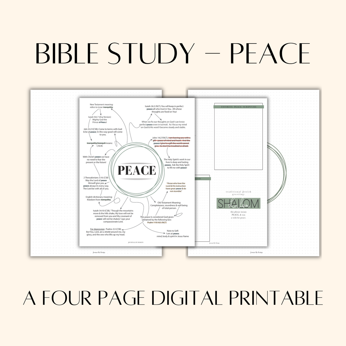A5 BIBLE JOURNALING PRINTABLE - PEACE