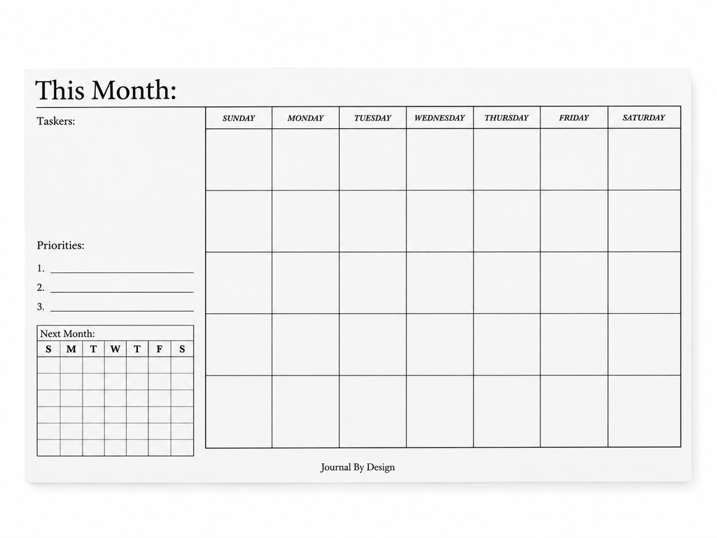 Month Overview (Undated) - NOTEPAD