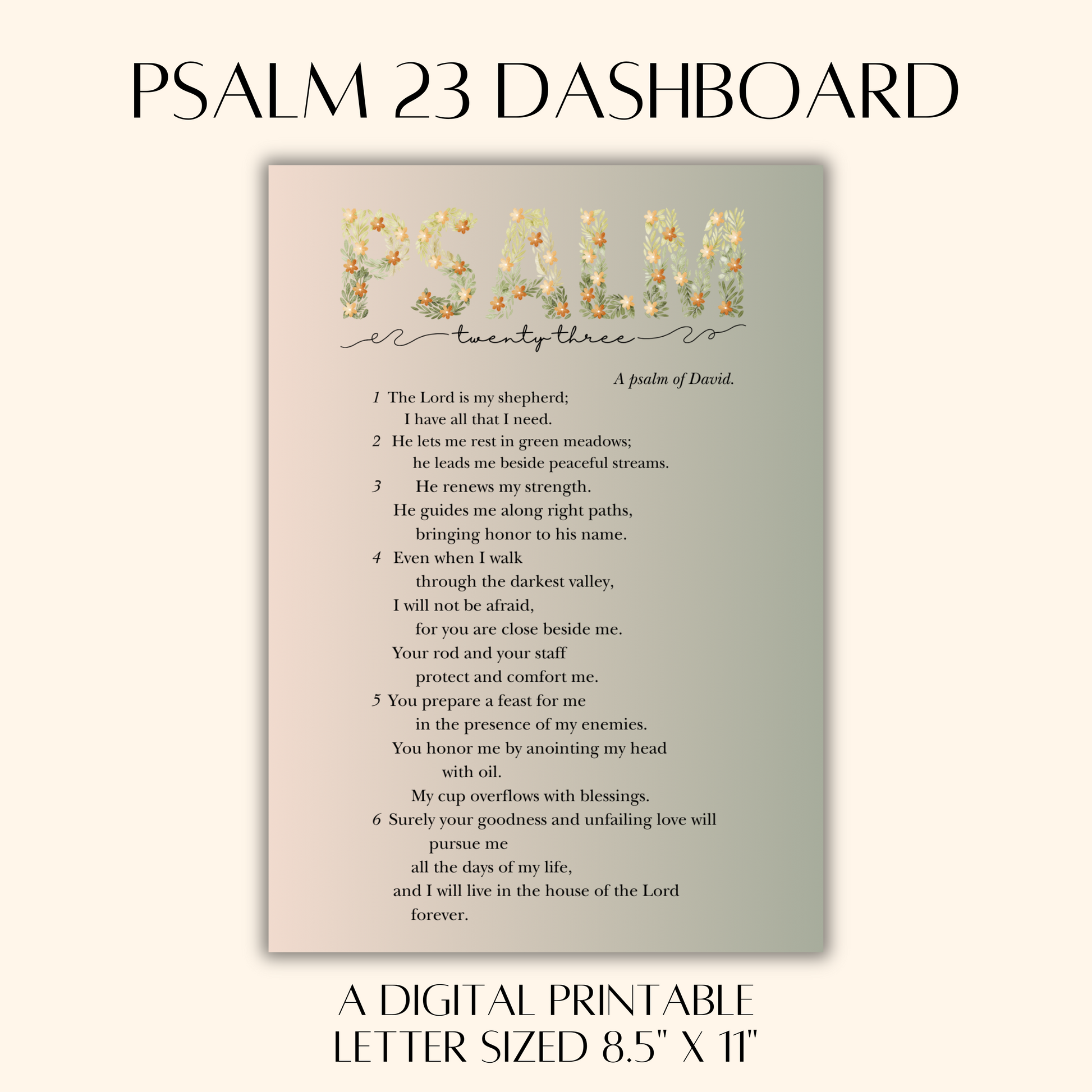 psalm-23-printable-letter-journal-by-design for Free Printable Psalm 23 Prayer PSALM 23 PRINTABLE (Letter) – Journal By Design for Free Printable Psalm 23 Prayer